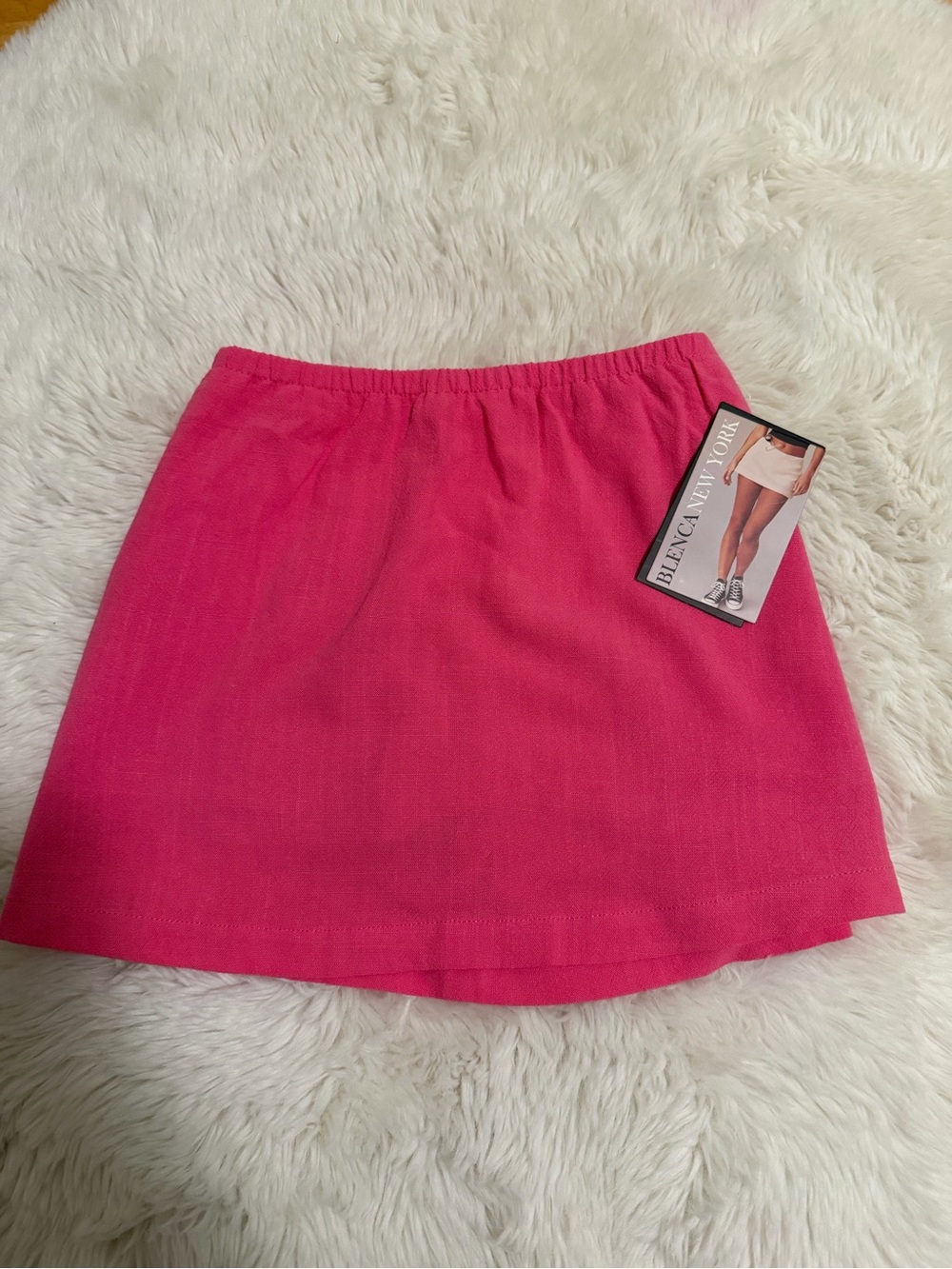 Hot Pink Mini Skirt — Elastic Waist